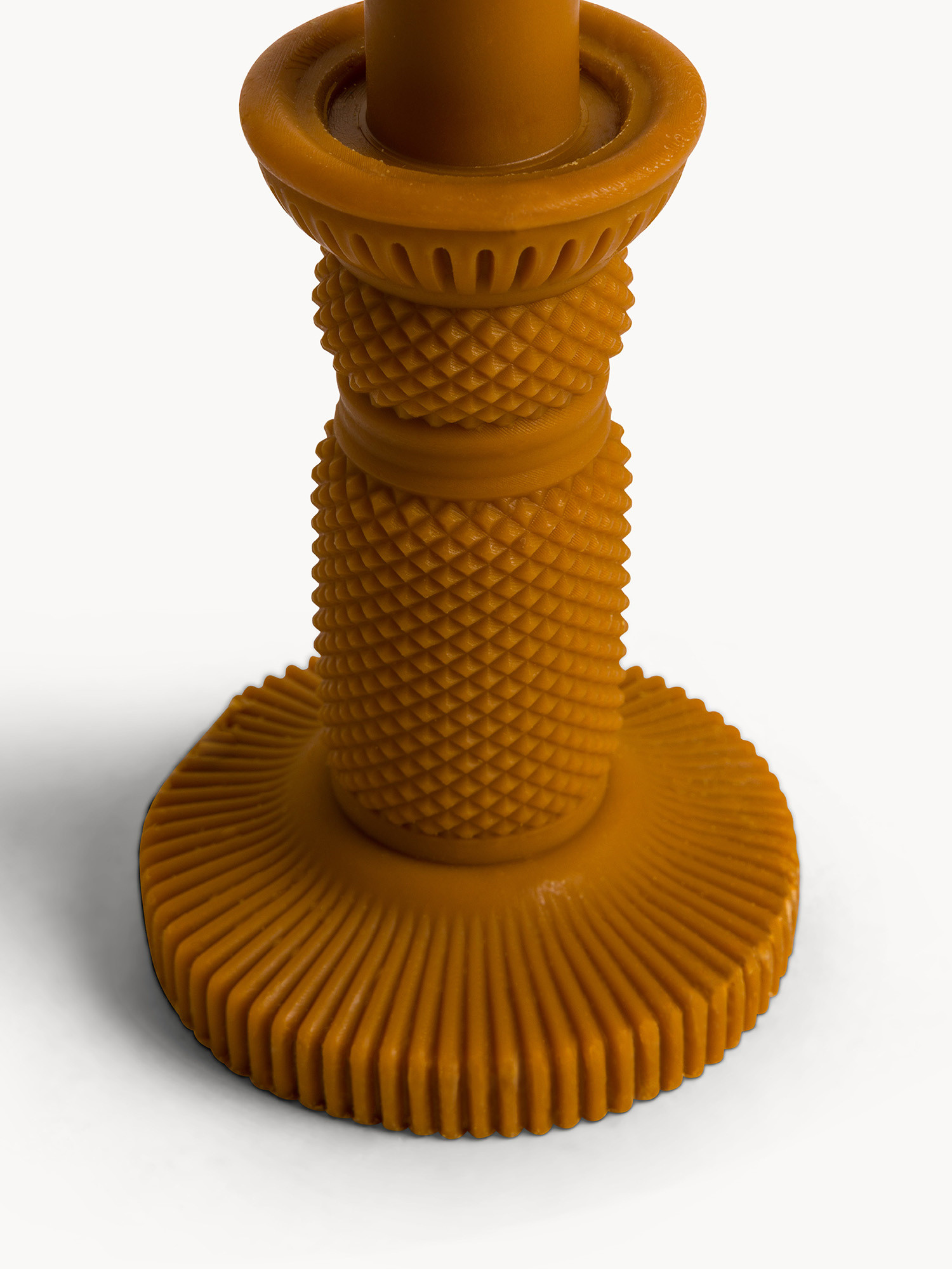 Candela con candeliere in cera