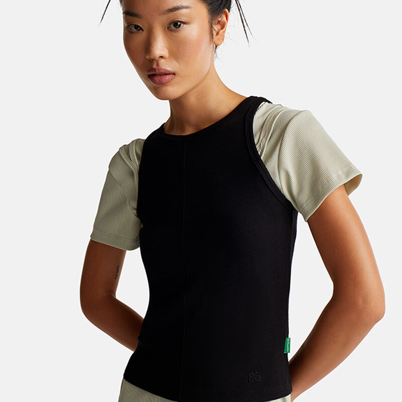 Tank top in stretch cotton and Modal blend