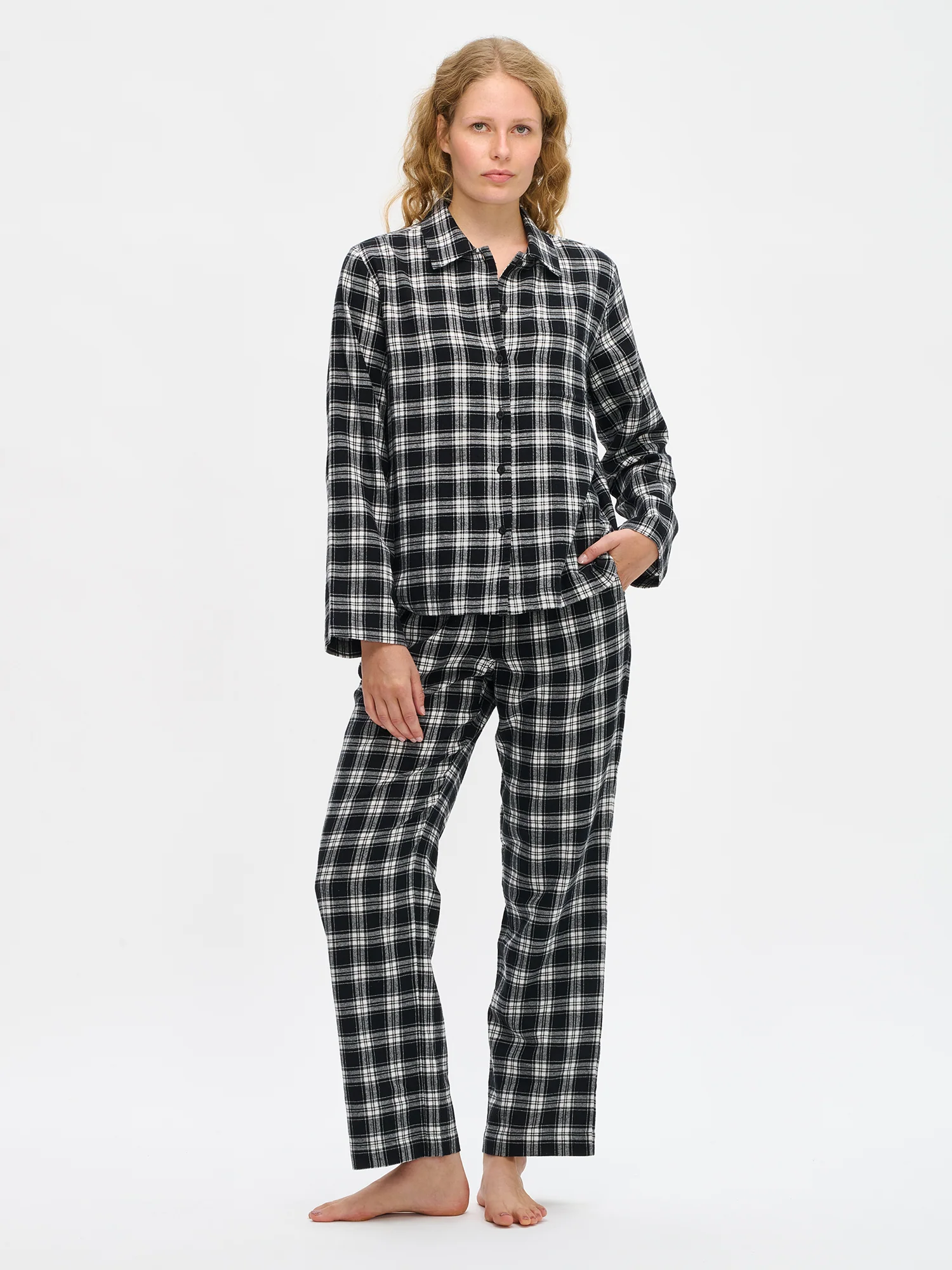 RUUTU pyjamahousut - mustavalkoinen