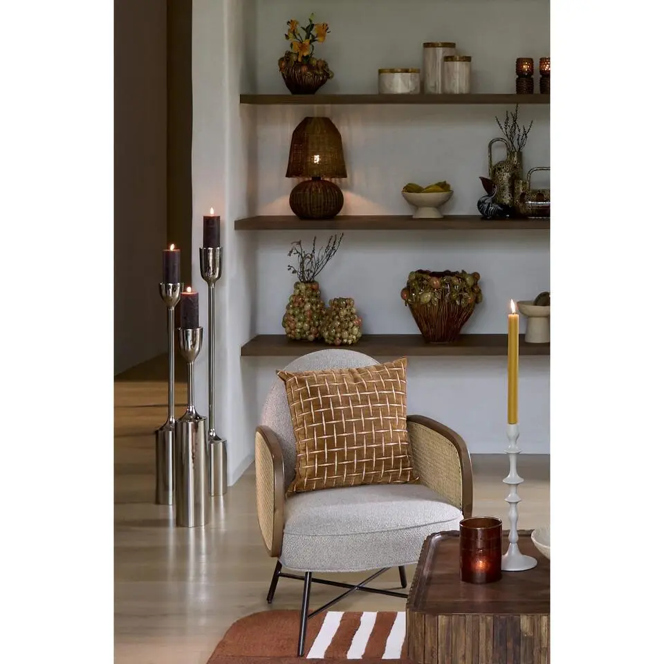 Kandelaar Velez - Glanzend Zilver - &Oslash;13x104cm