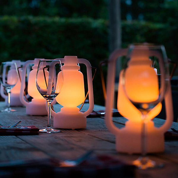 Lampe de table blanche effet flamme 22 cm - STORM MINI