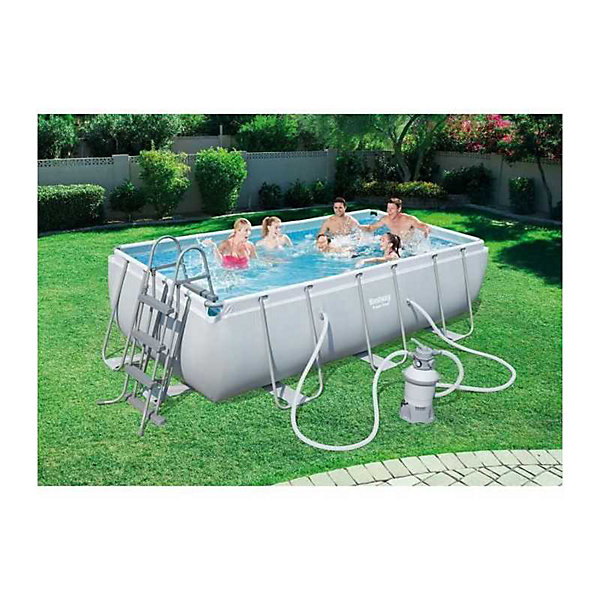 BESTWAY Piscine hors sol rectangle Power Steel 404 x 201 x 100 cm gris clair