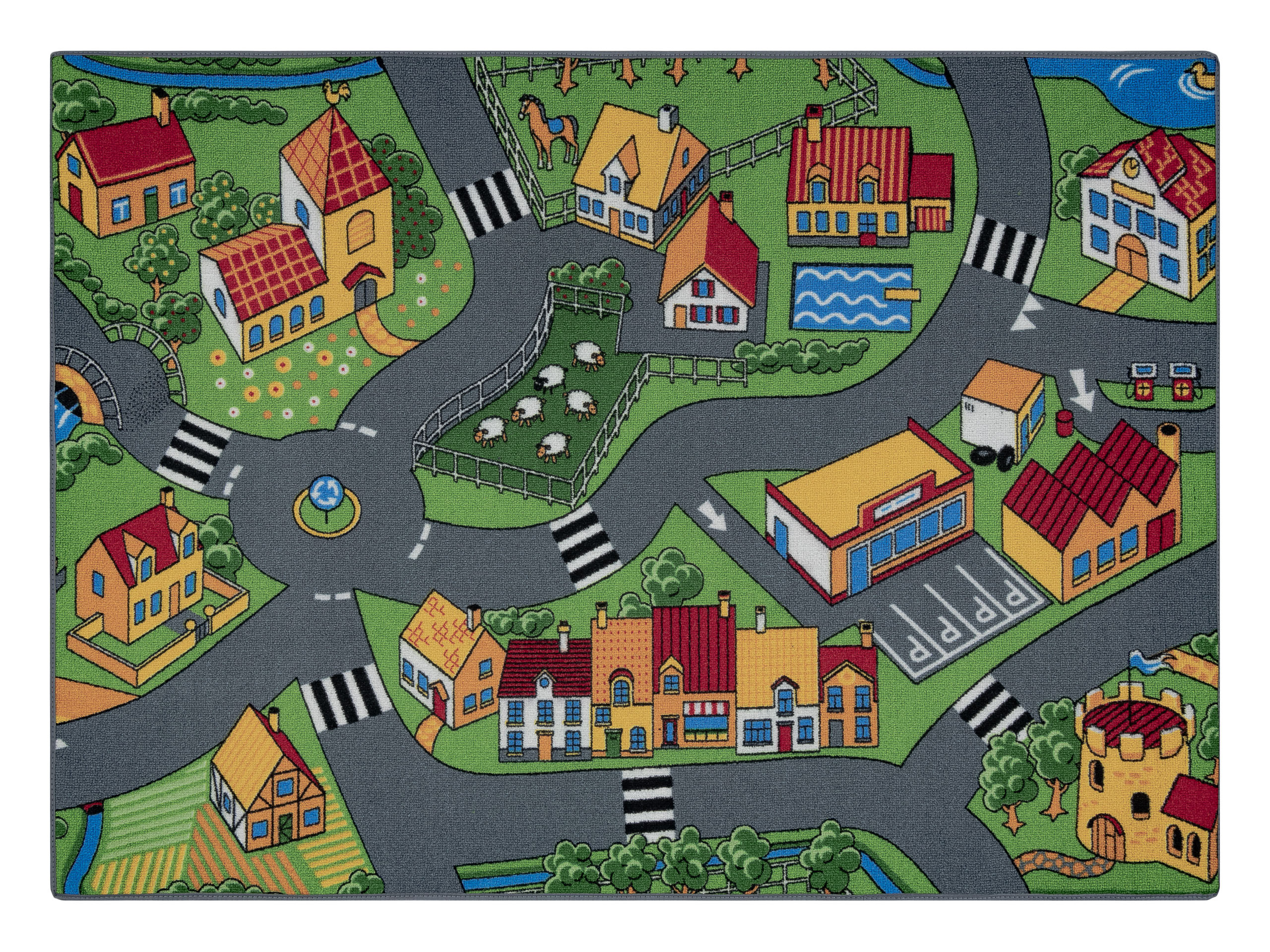 DYWAN REBEL ROADS Village life 90 Osada, dla dzieci 95x133 cm