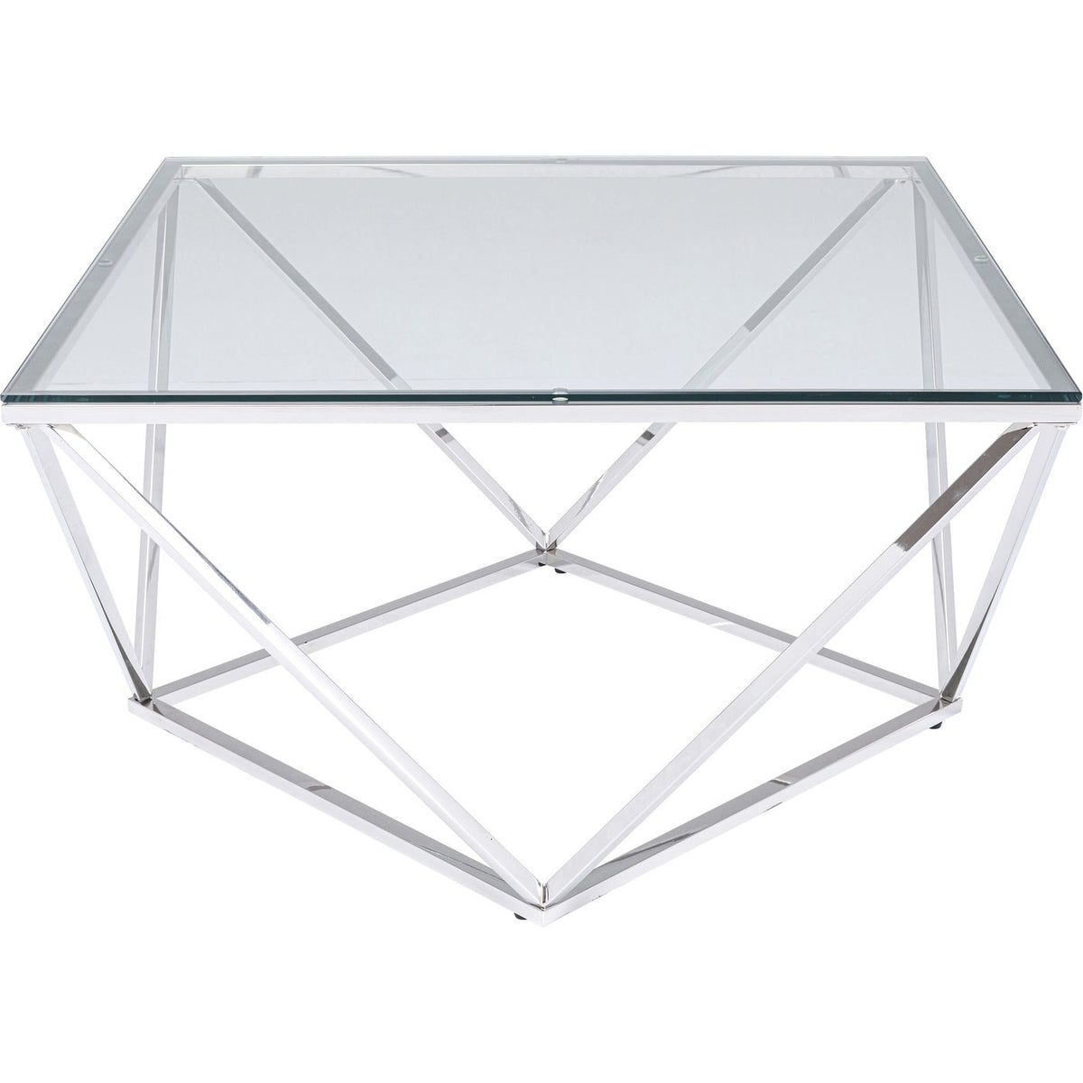 Kare Design Salontafel Cristallo 80x80cm zilver