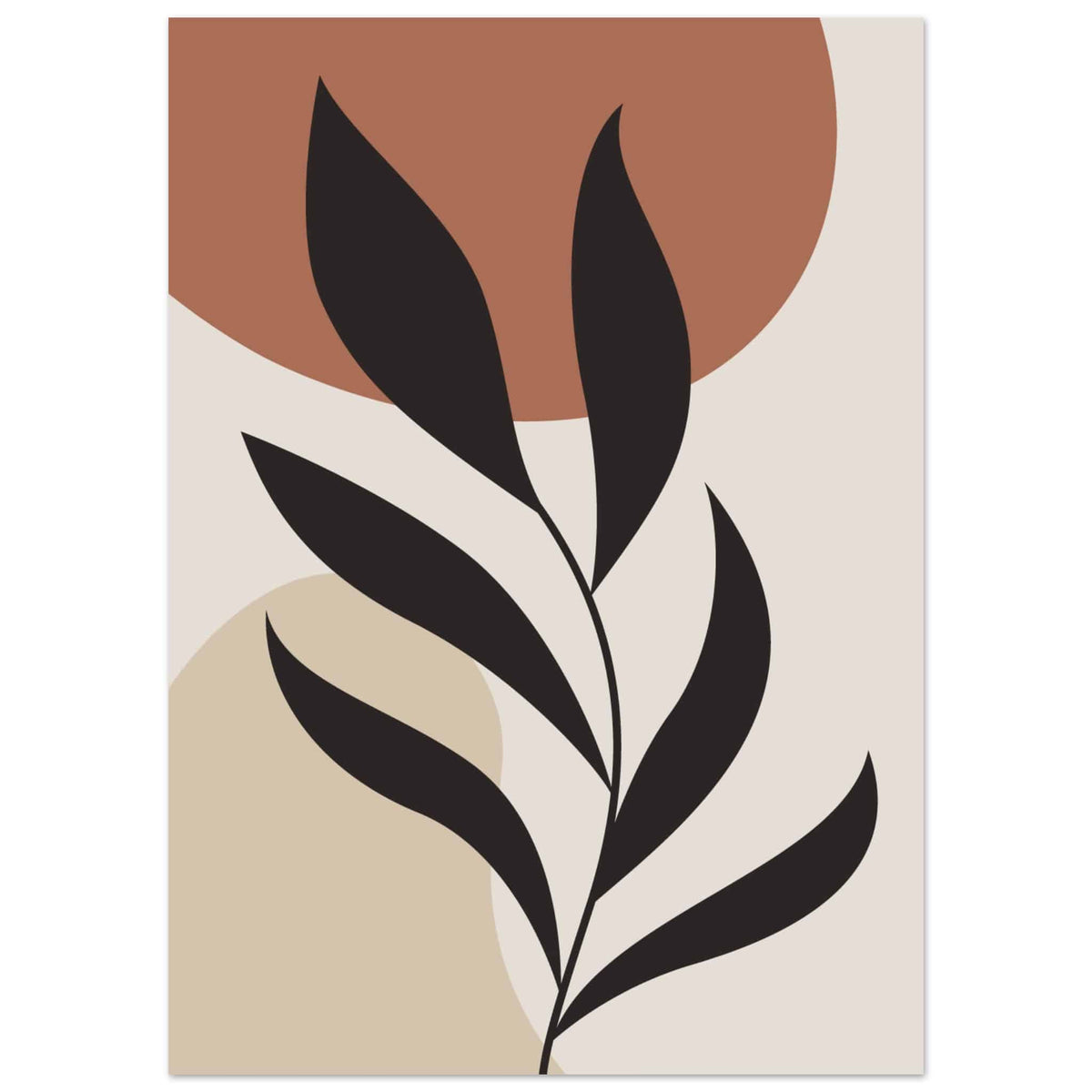 Artfulprints Poster Boho - Abstract leaf  - 50x70 cm - Terracotta