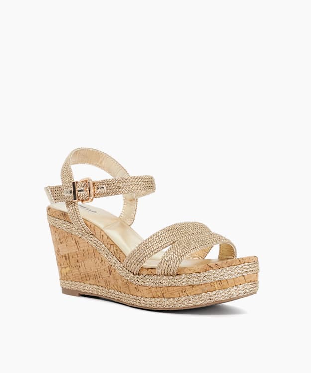 Kipling Gold - Cork Wedge Sandals