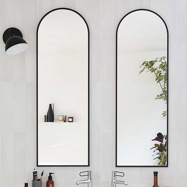 Miroir de salle de bain JACOB DELAFON grande hauteur Silhouette 120x40cm, laqué Noir satiné