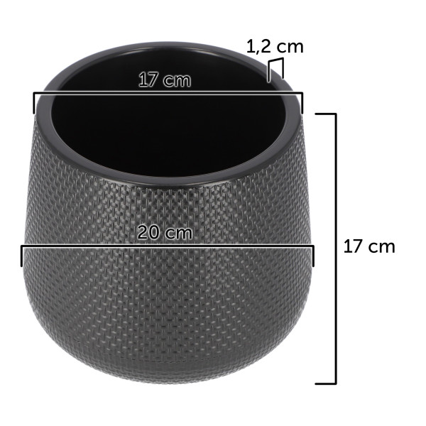 Doniczka Donica Na Kwiaty Podstawka Czarna 17cm