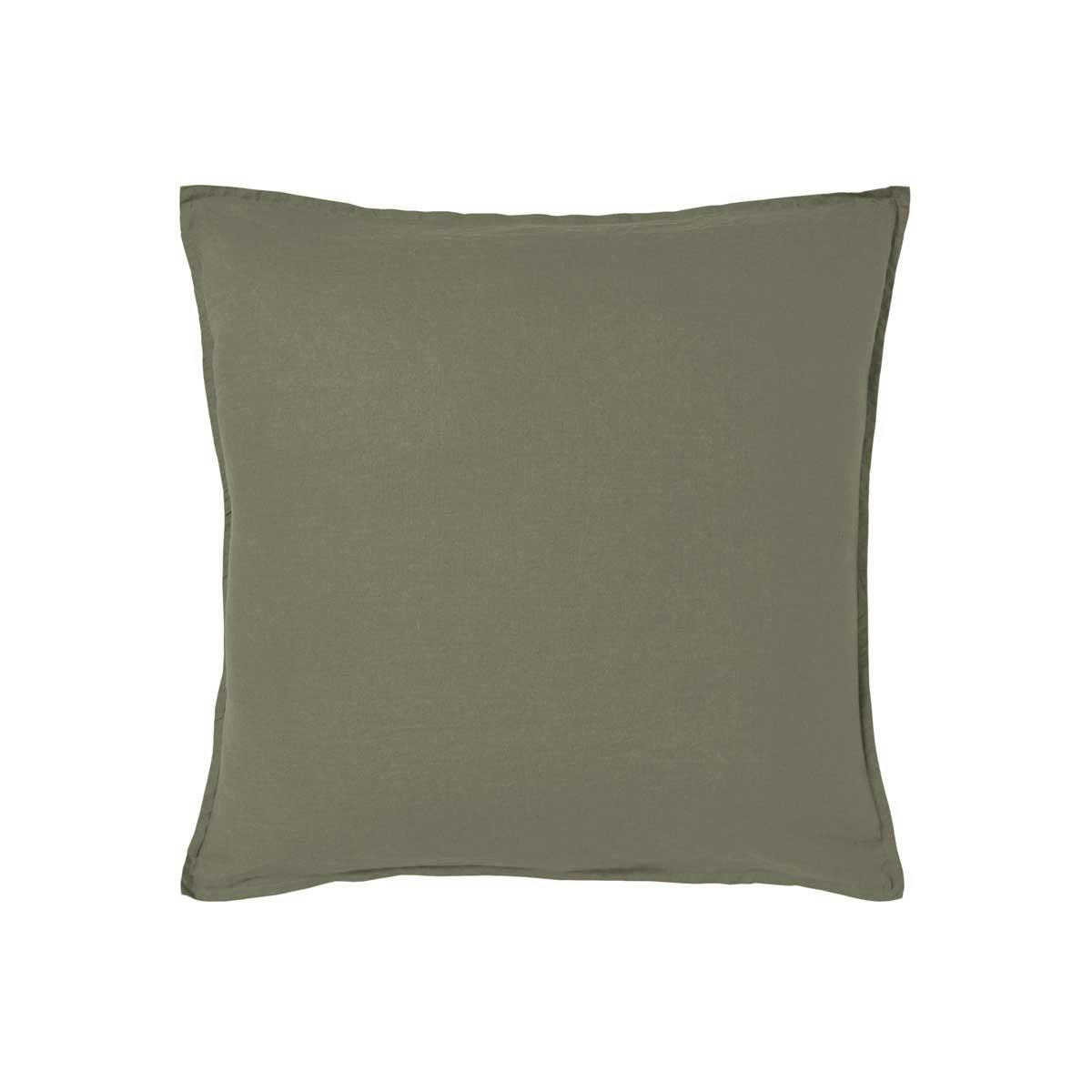NOUVELLE VAGUE - Taie d'oreiller en lin kaki 65x65