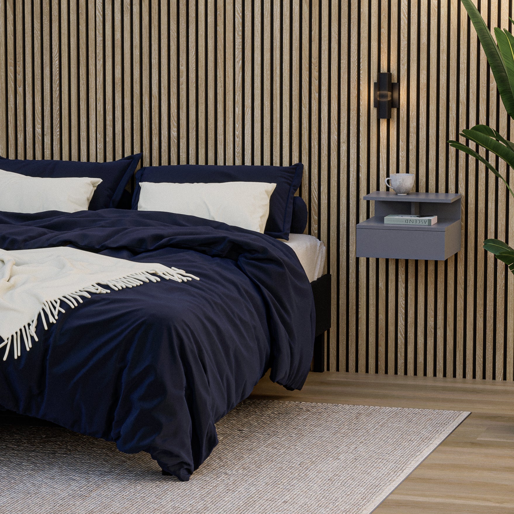 by fonQ basic Zoey Nachtkastje met bovenplank - Grijs