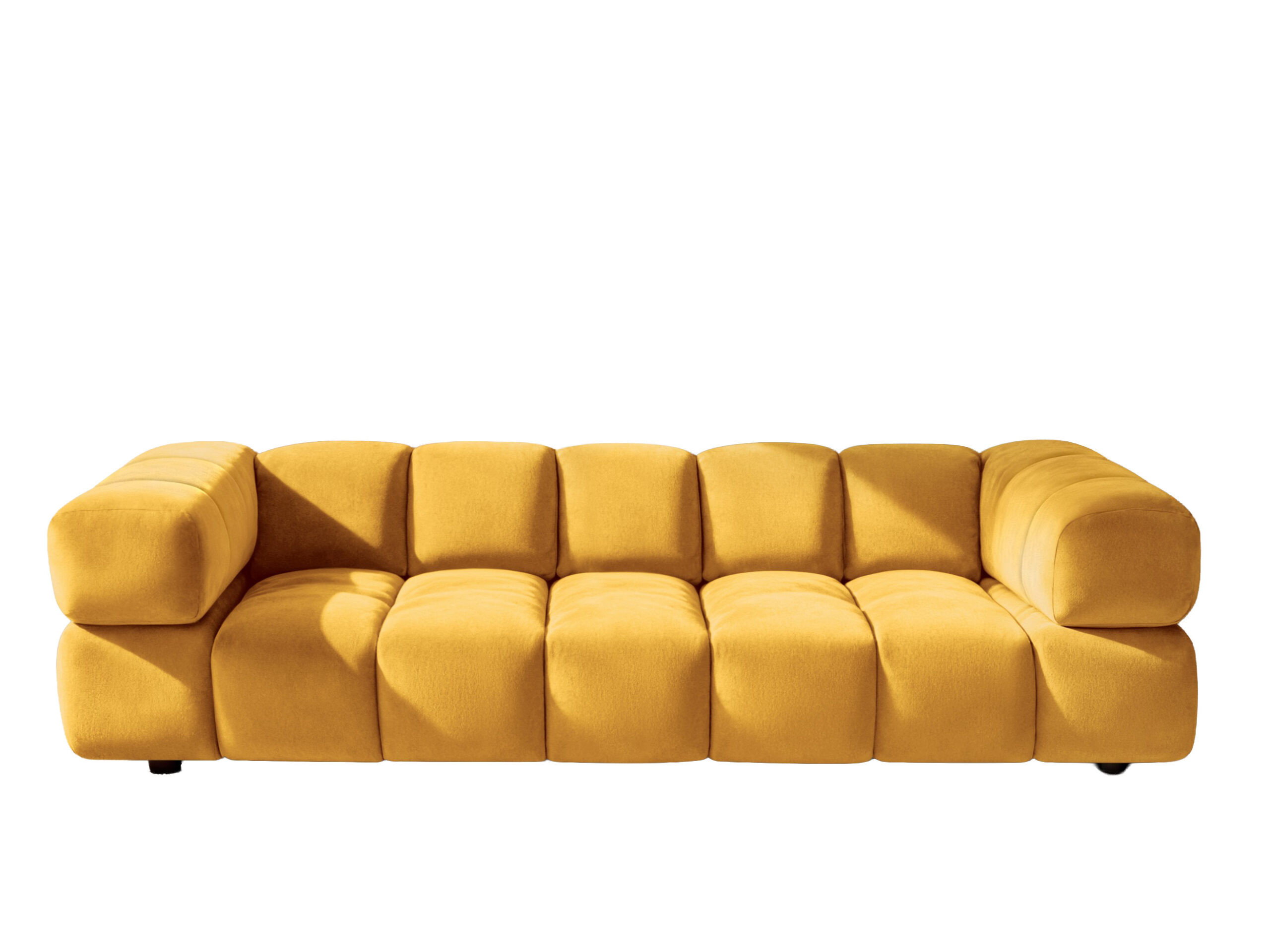 Sofa czteroosobowa, tkanina welurowa Bluvel, Złoty, Averro