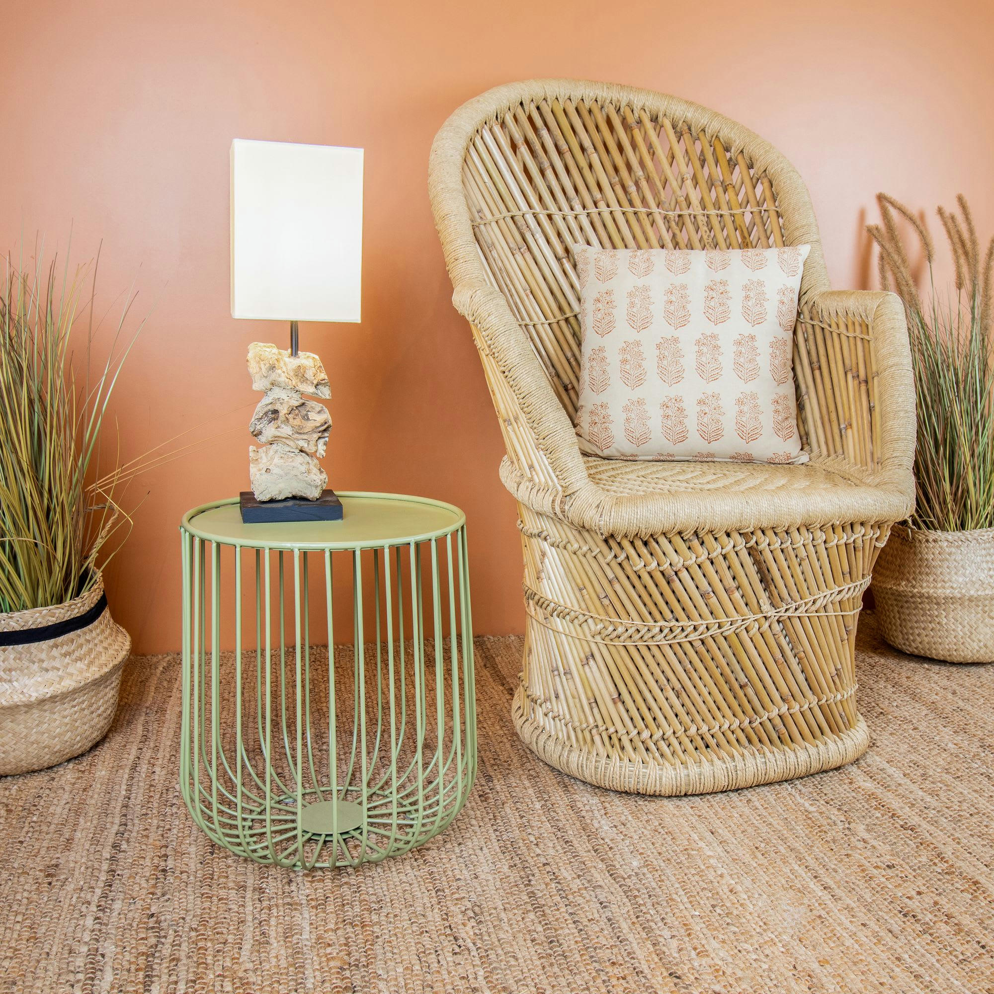 JACKSON - Table d'appoint en métal vert Ø36cm