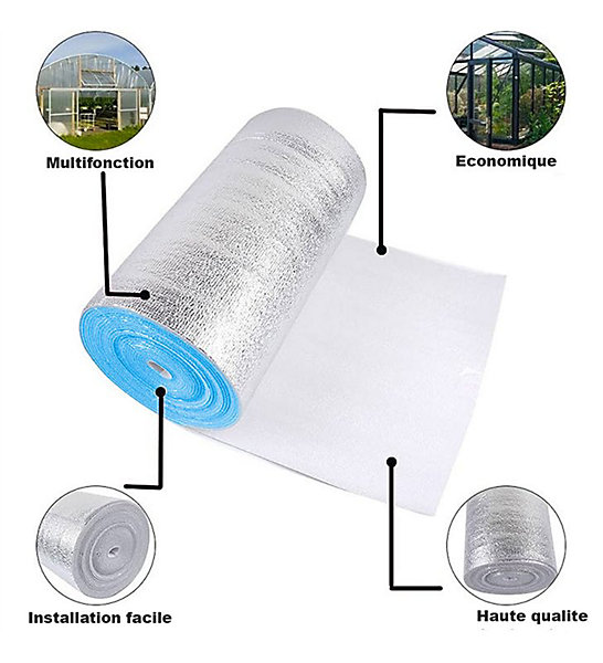 Bande isolation aluminsé Mousse de polyéthylène isolante 120x28 cm Taille - 18 m2 - 50 Panneaux