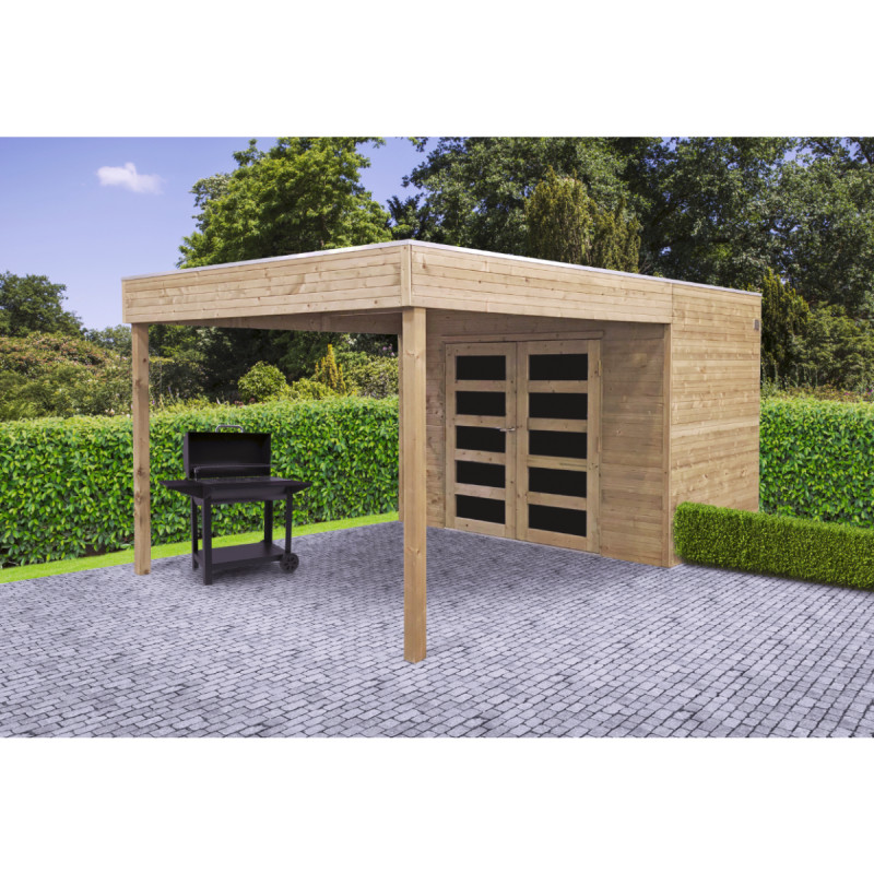 Abri de jardin en bois Potenza traité 19 mm 2,98 x 1,98   2,97 m SOLID