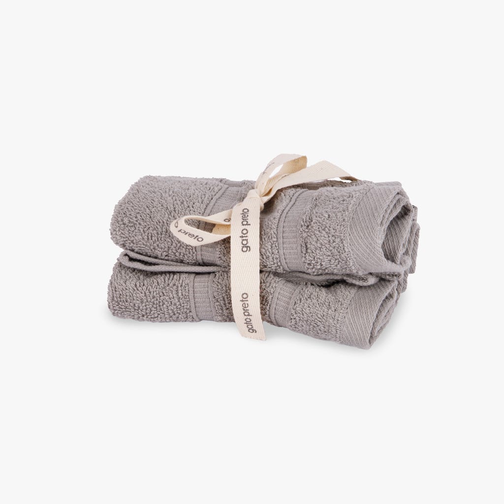 Conjunto Toalhetes de Algodão Cinza 4EVERYDAY