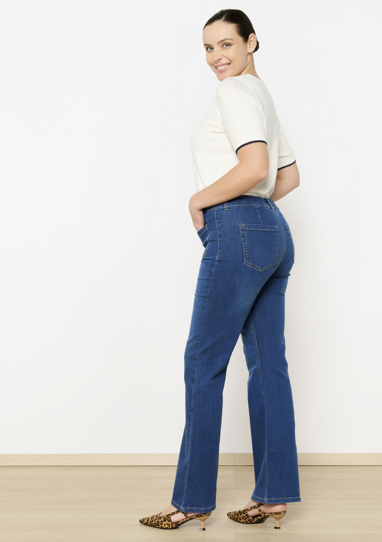 Bootcut jeans met hoge taille