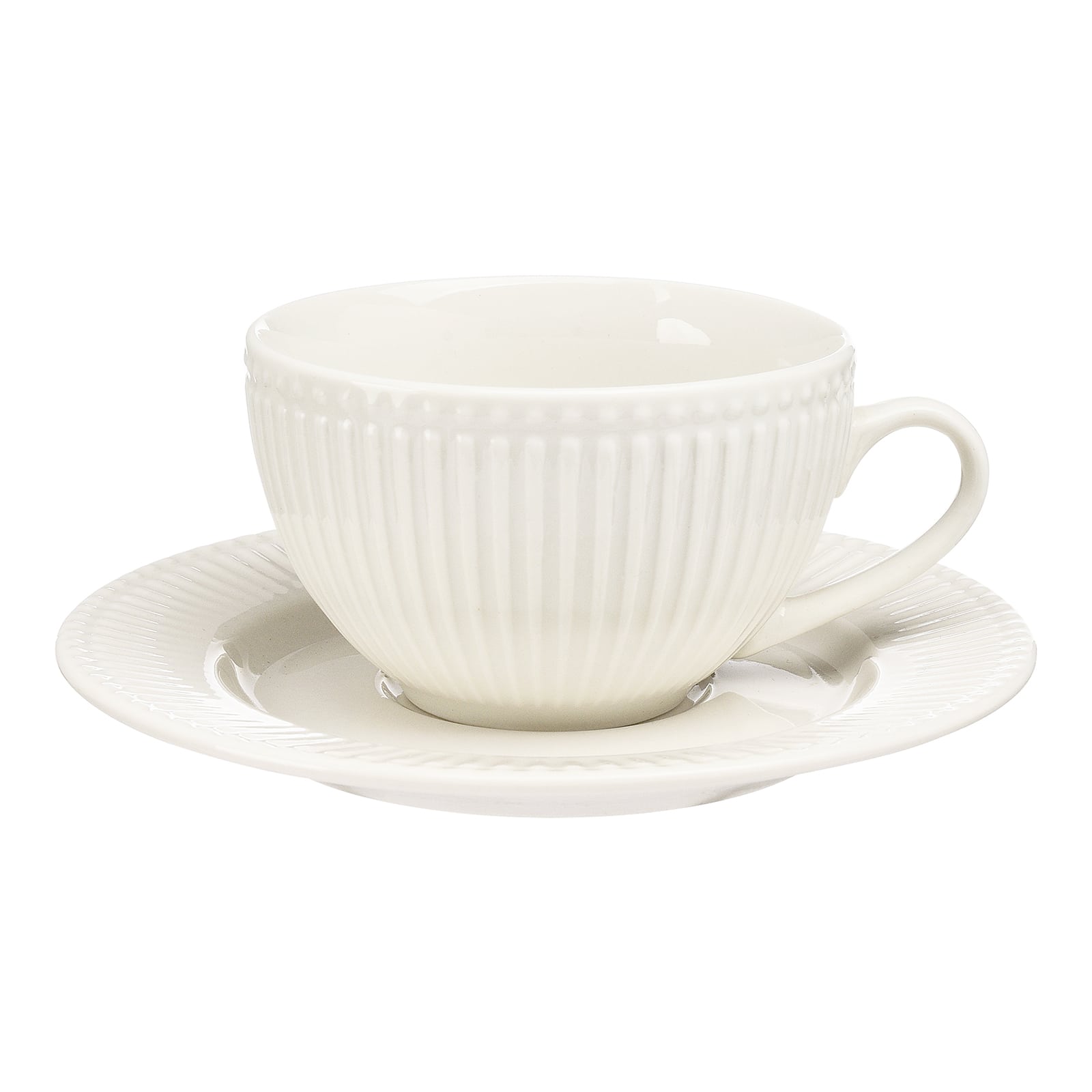 Kaffeetasse Lucy mit Unterteller Creme, ⌀ 15.5 cm, H 65 mm, 2 -tlg.