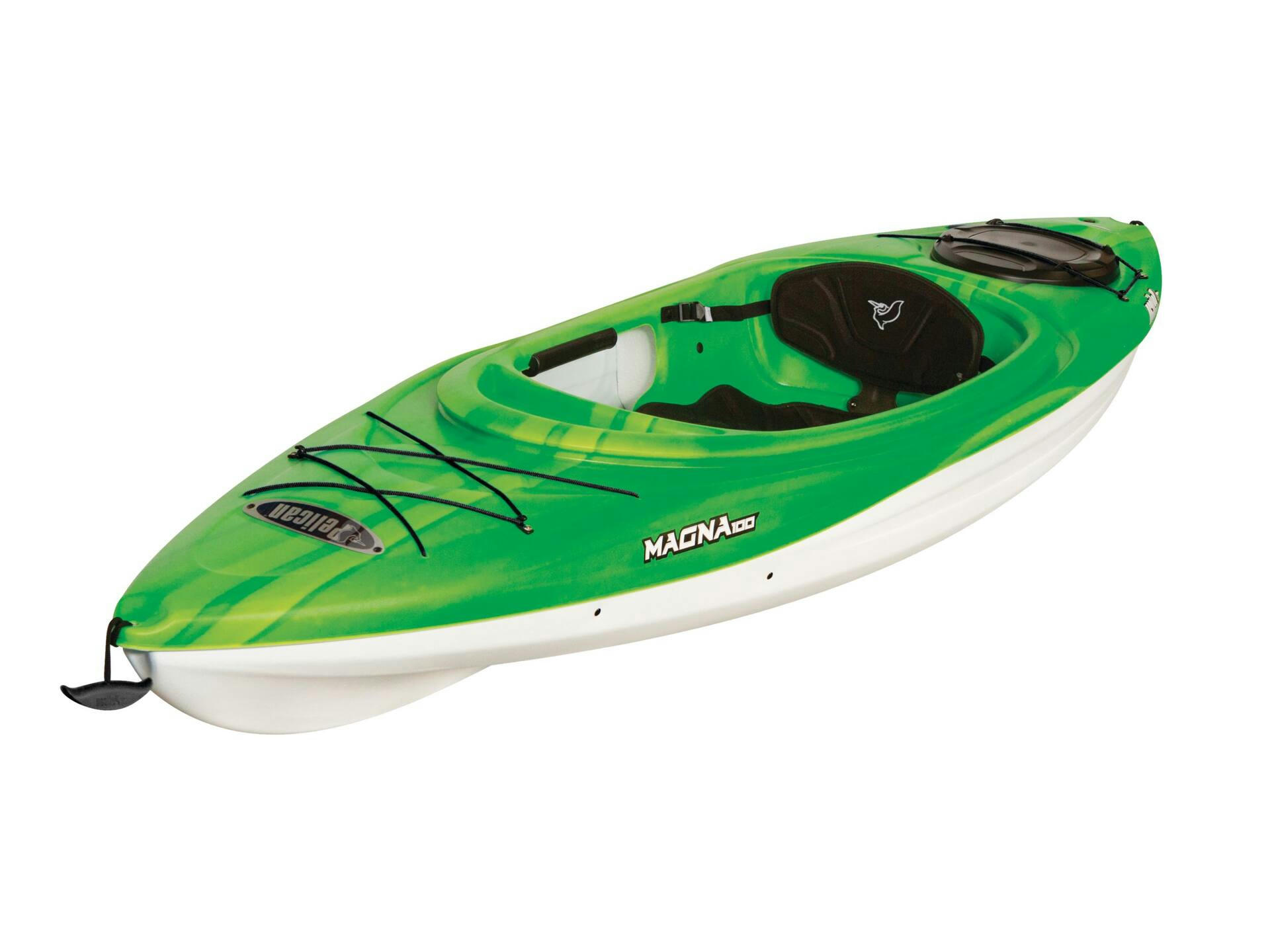 Pelican Magna 100 Packaged 1-Person Kayak with Paddle, Lime, 10-ft