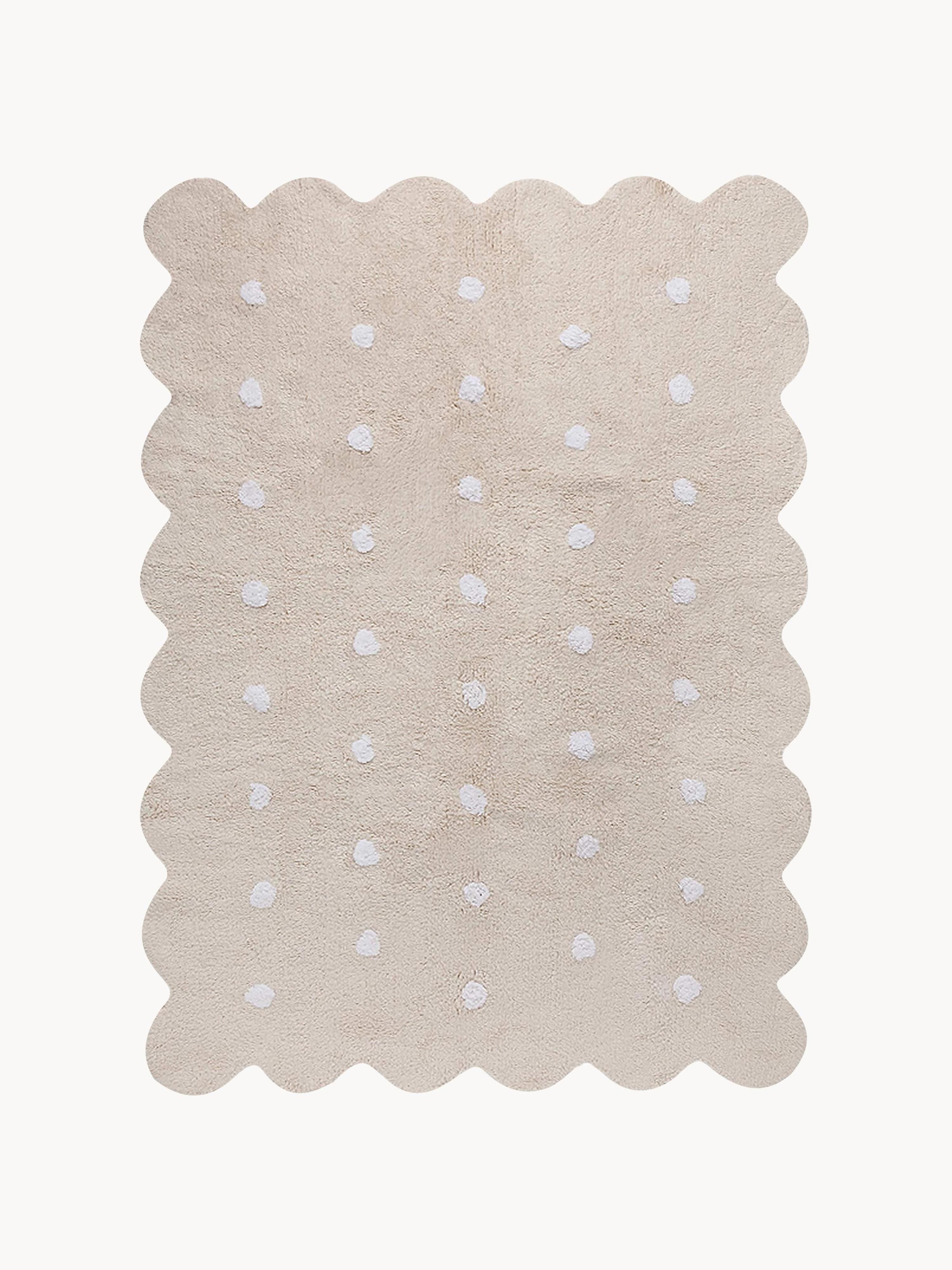 Handgewebter Kinderteppich Biscuit, waschbar