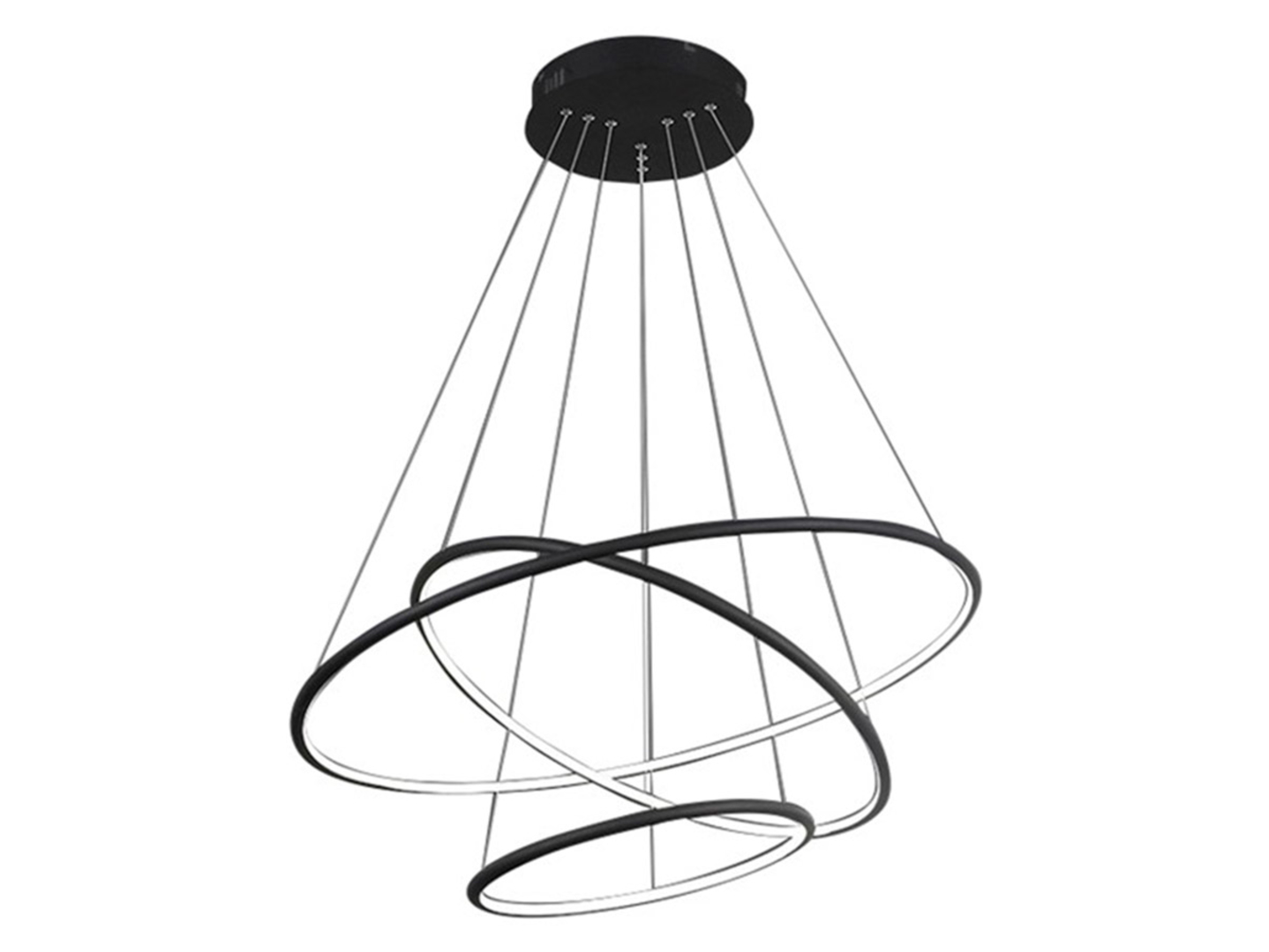 Lampa wisząca Orion LED 3-punktowa metalowa czarna
