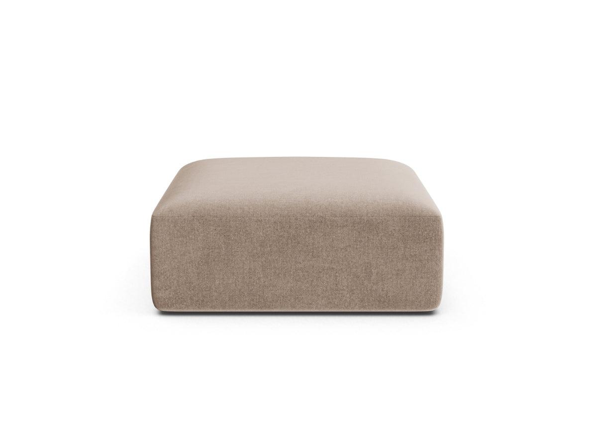 Cosmopolitan Design Poef Campi flueel donkerbeige - 90x90x40cm