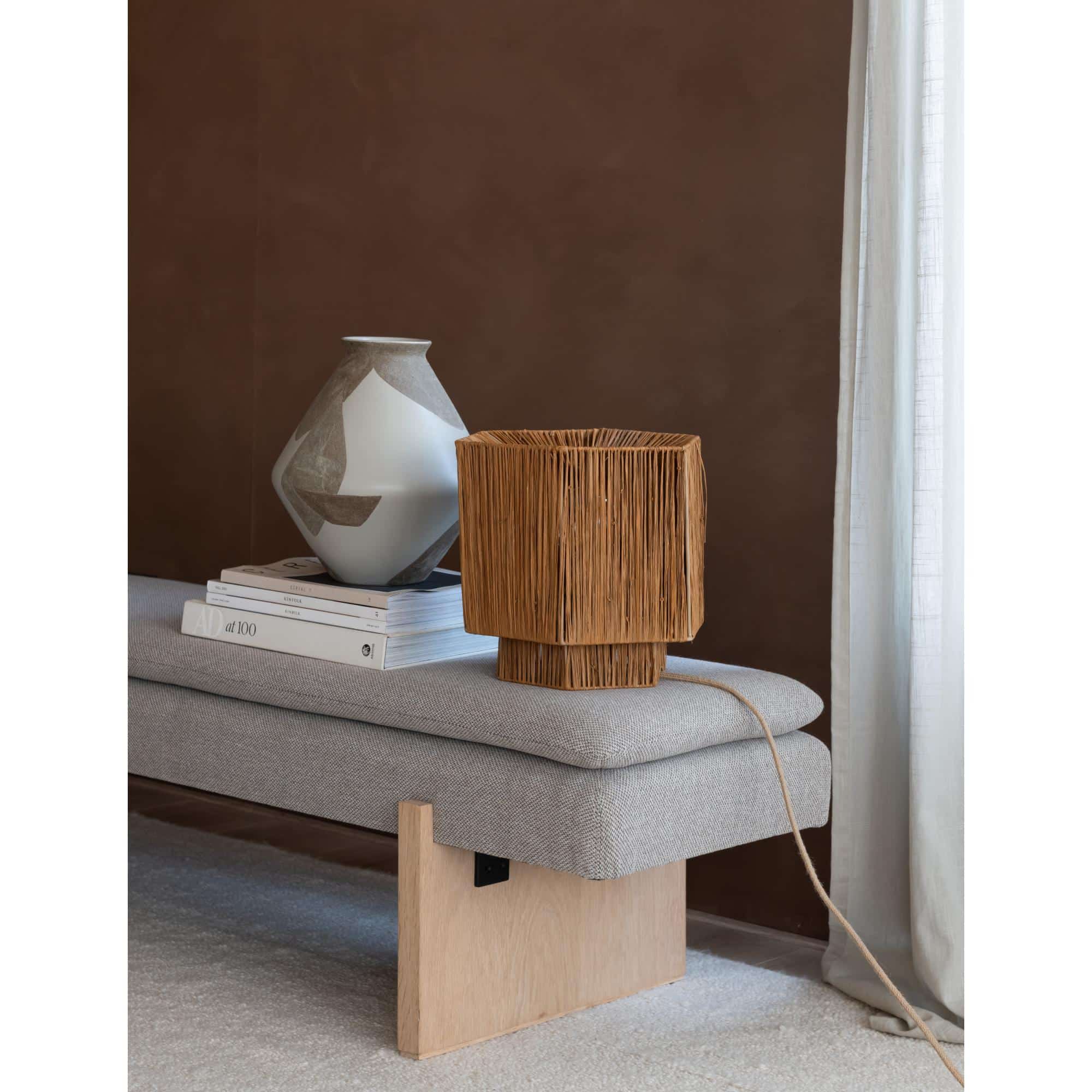 GOOD&MOJO Tafellamp Panama - Donkerbruin - 26x28x26cm