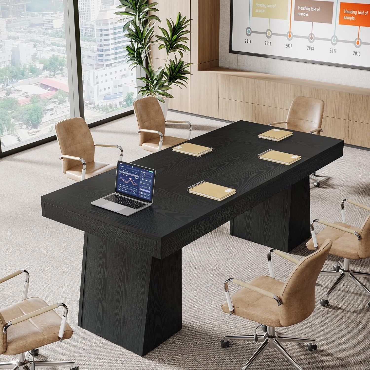 55.1 W Conference Table for 4-6 People, Modern Meeting Table