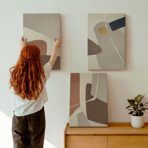 Obraz canvas 3 częściowy Boho formy | 3x40x60 | Wallfluent