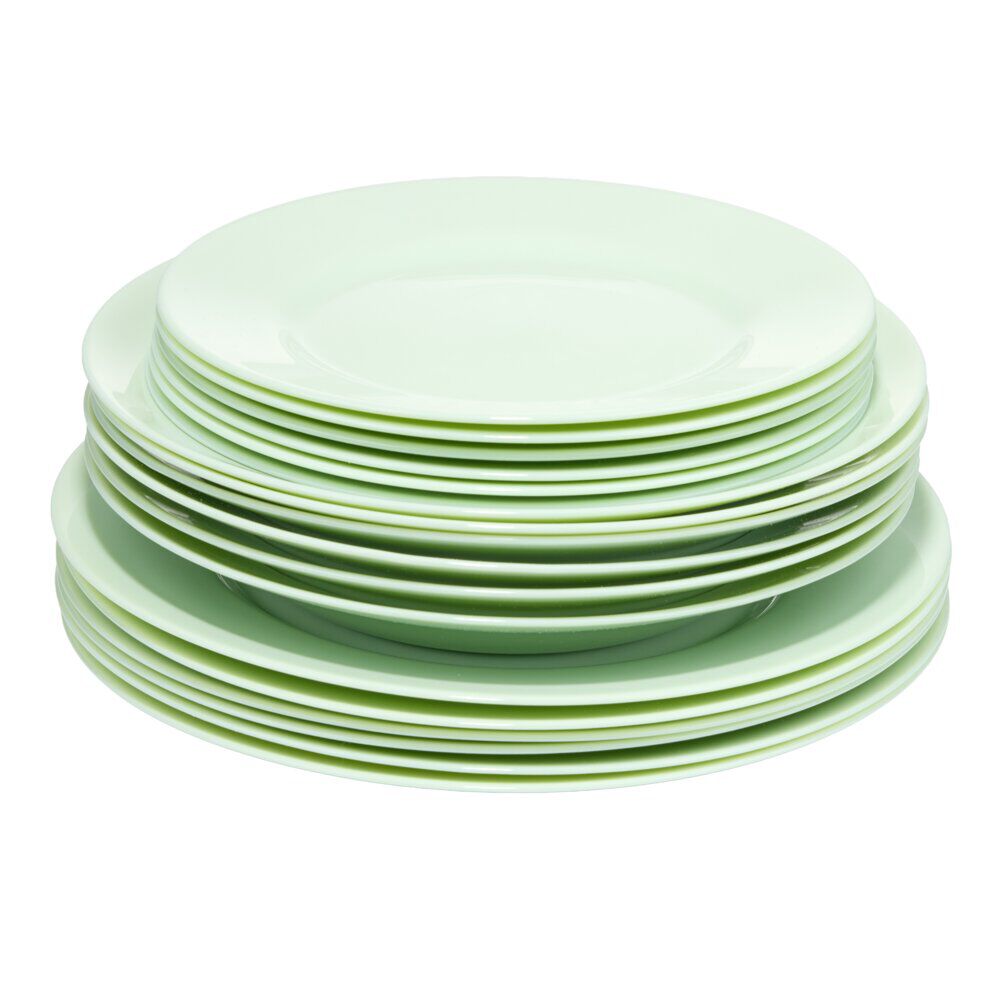 Service à vaisselle 18 pièces Luminarc Plumi Paradi verre vert pâle