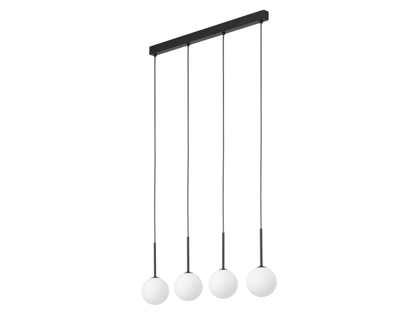 Lampa wisząca Martin 4-punktowa szklana biało-czarna