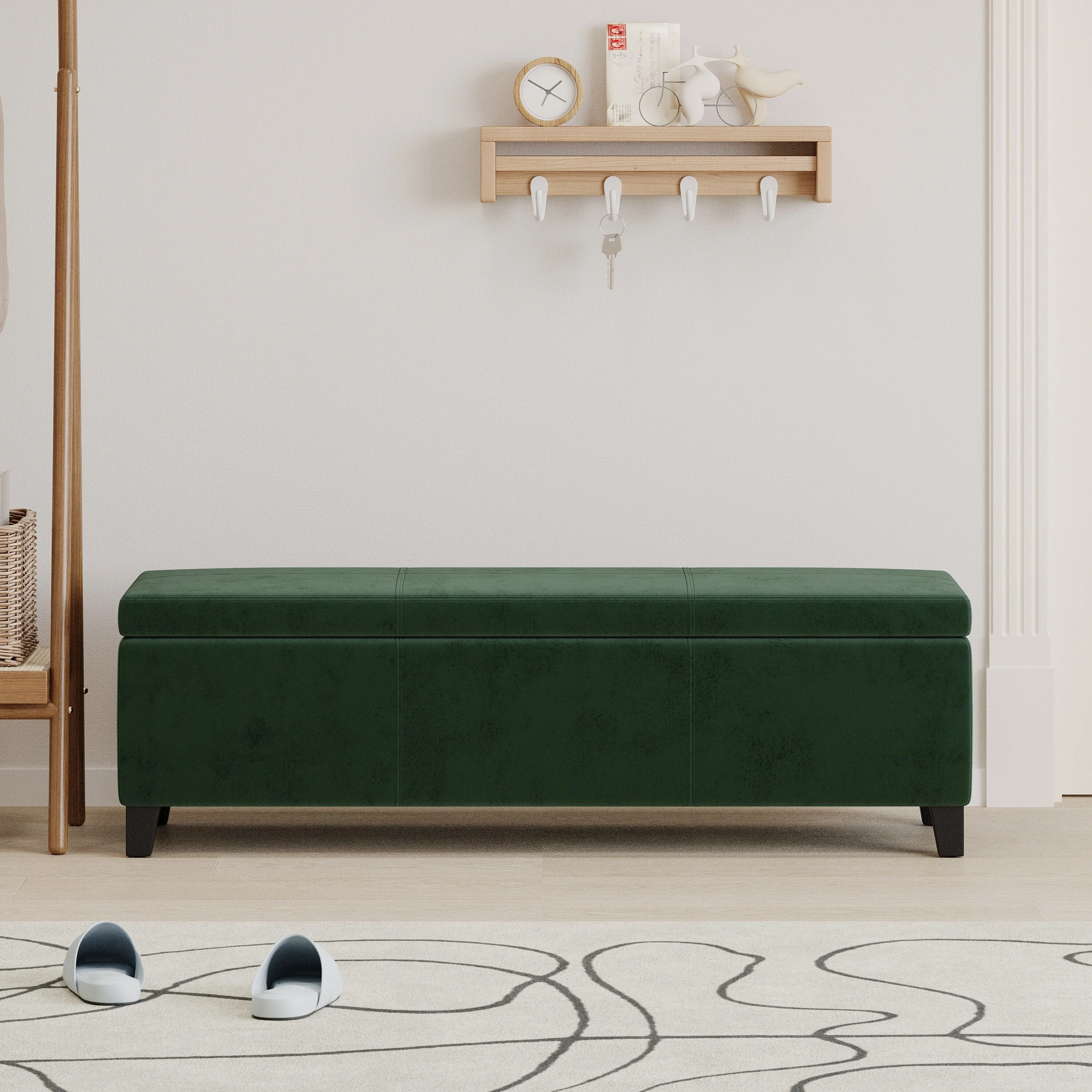 Roomfitters Modern Storage Bench, Upholstered Ottoman with Hidden Compartment and Lift-Top Lid