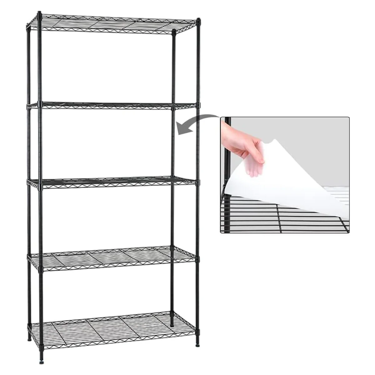 4/5-Tier Steel Shelving Unit Heavy-Duty Storage Rack