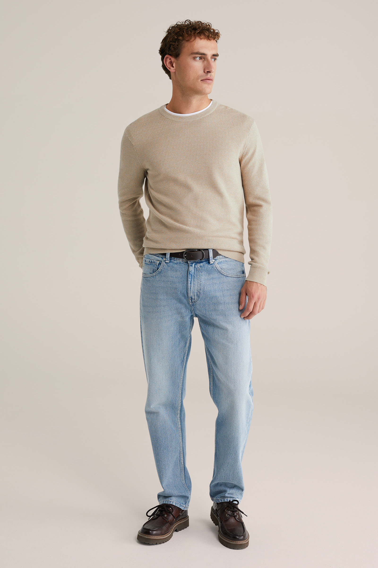 Heren regular fit trui met structuur