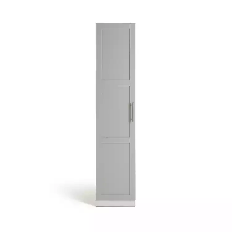 Habitat Munich Panelled 1 Door Wardrobe - Grey