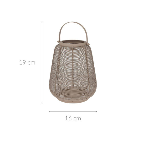 Lampion metalowy z uchwytem, 16 x 19 cm