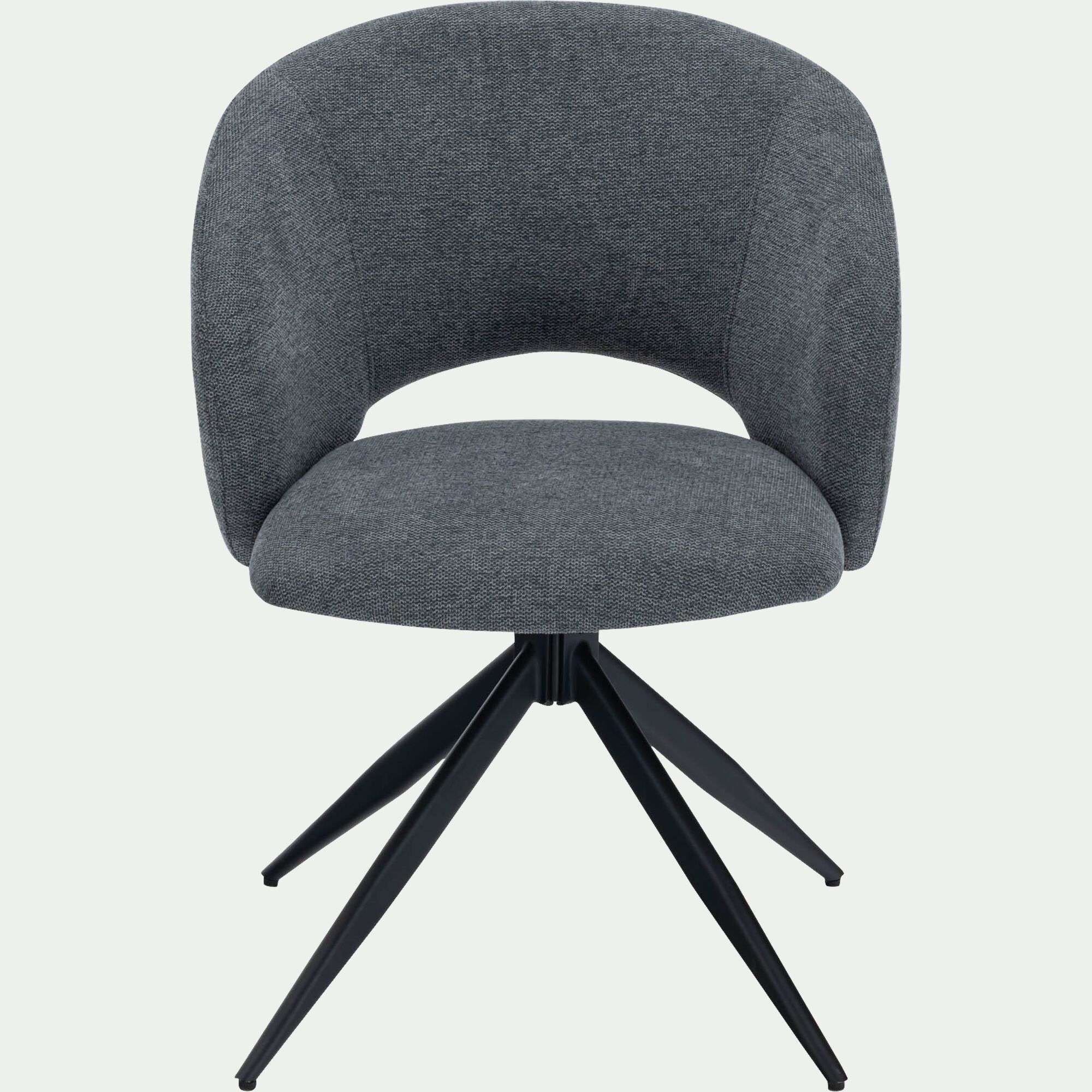 ELZIAS - Chaise de repas pivotante avec accoudoirs en tissu - gris
