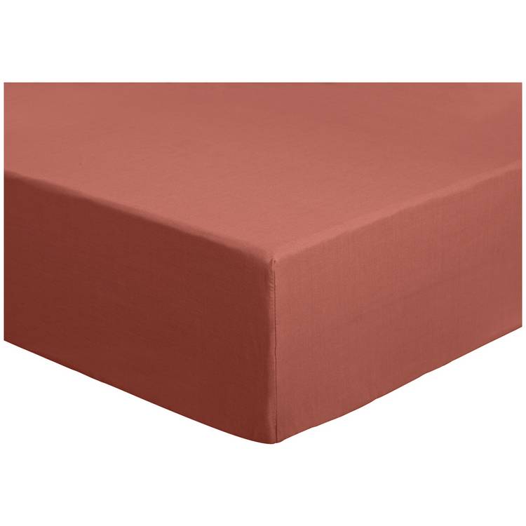 Habitat Plain Rust Fitted Sheet - Single