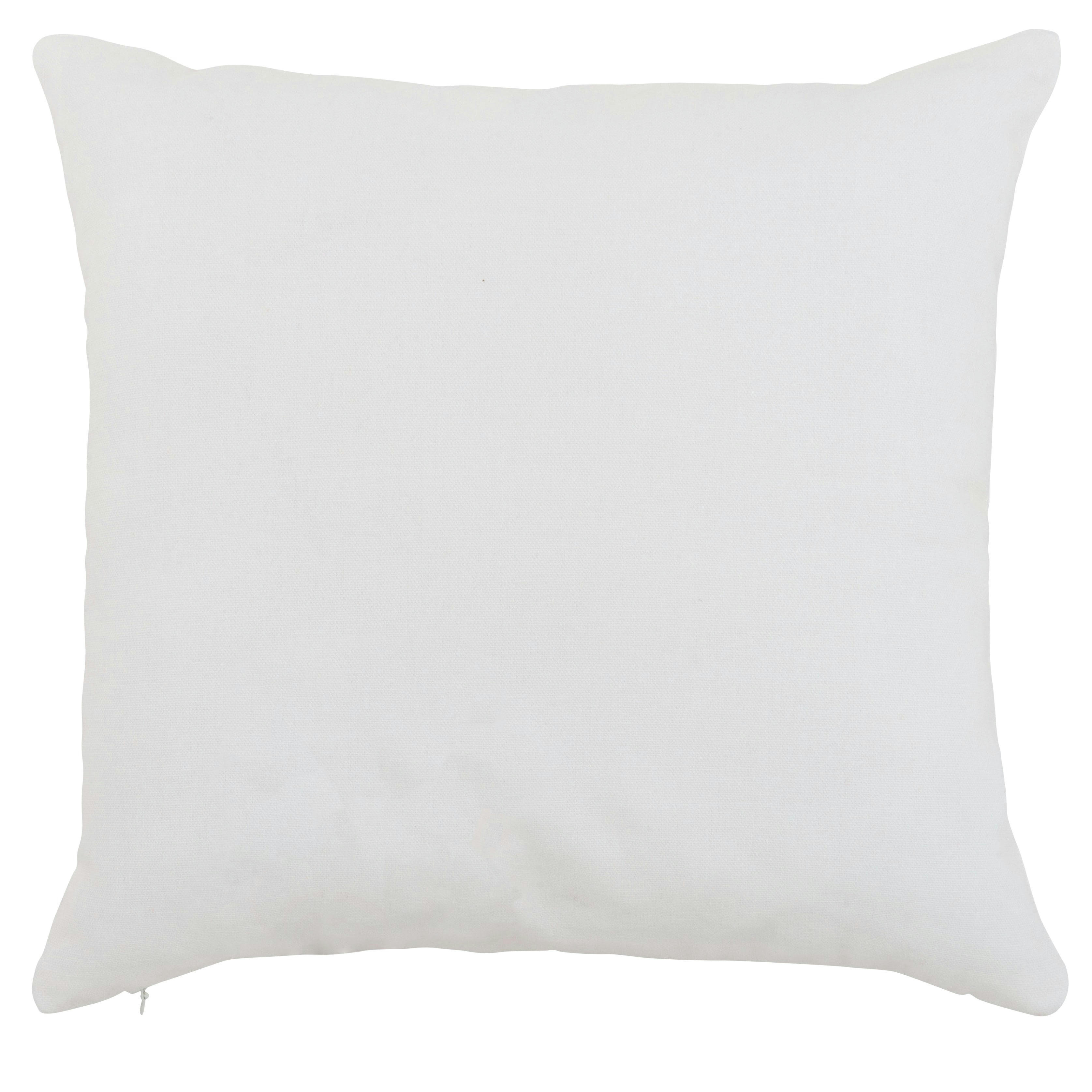 LAMEIRO - Housse de coussin en coton imprimé écru et rose framboise écrasée 40x40