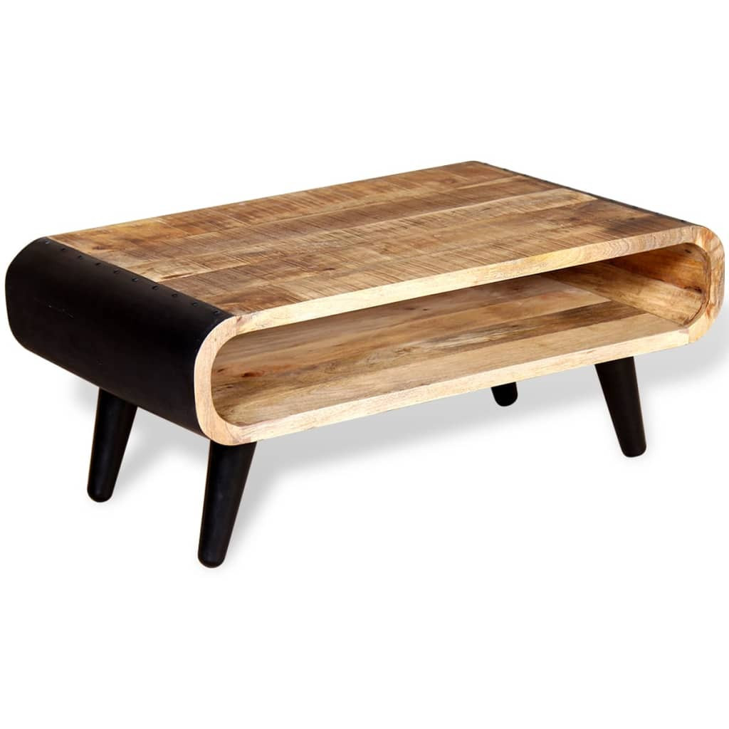 Stolik Kawowy Ława Stół Brązowy Drewniany 90x55x39 Przegroda Do Salonu