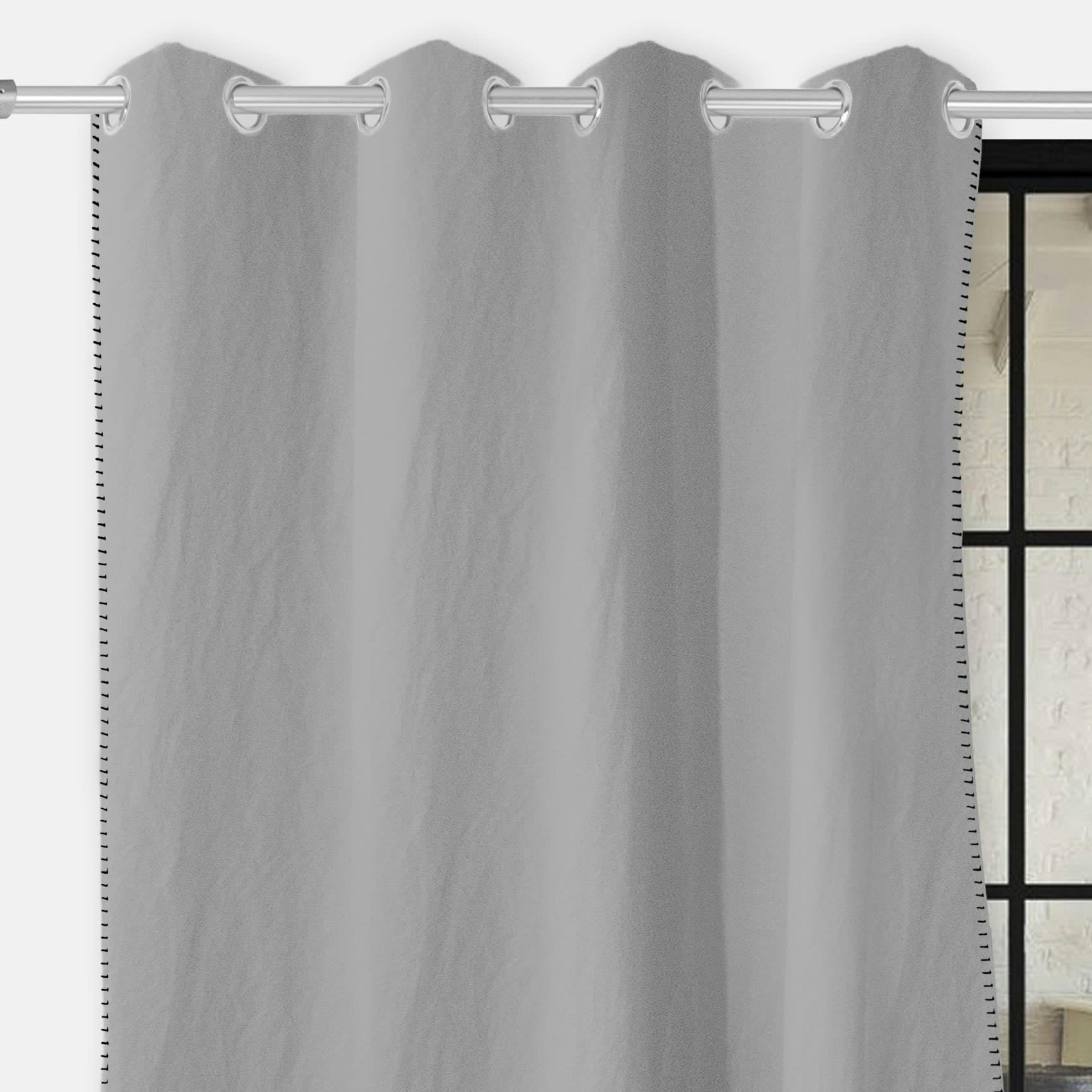 - Rideau à œillets spirit coton gris clair 135x250 cm