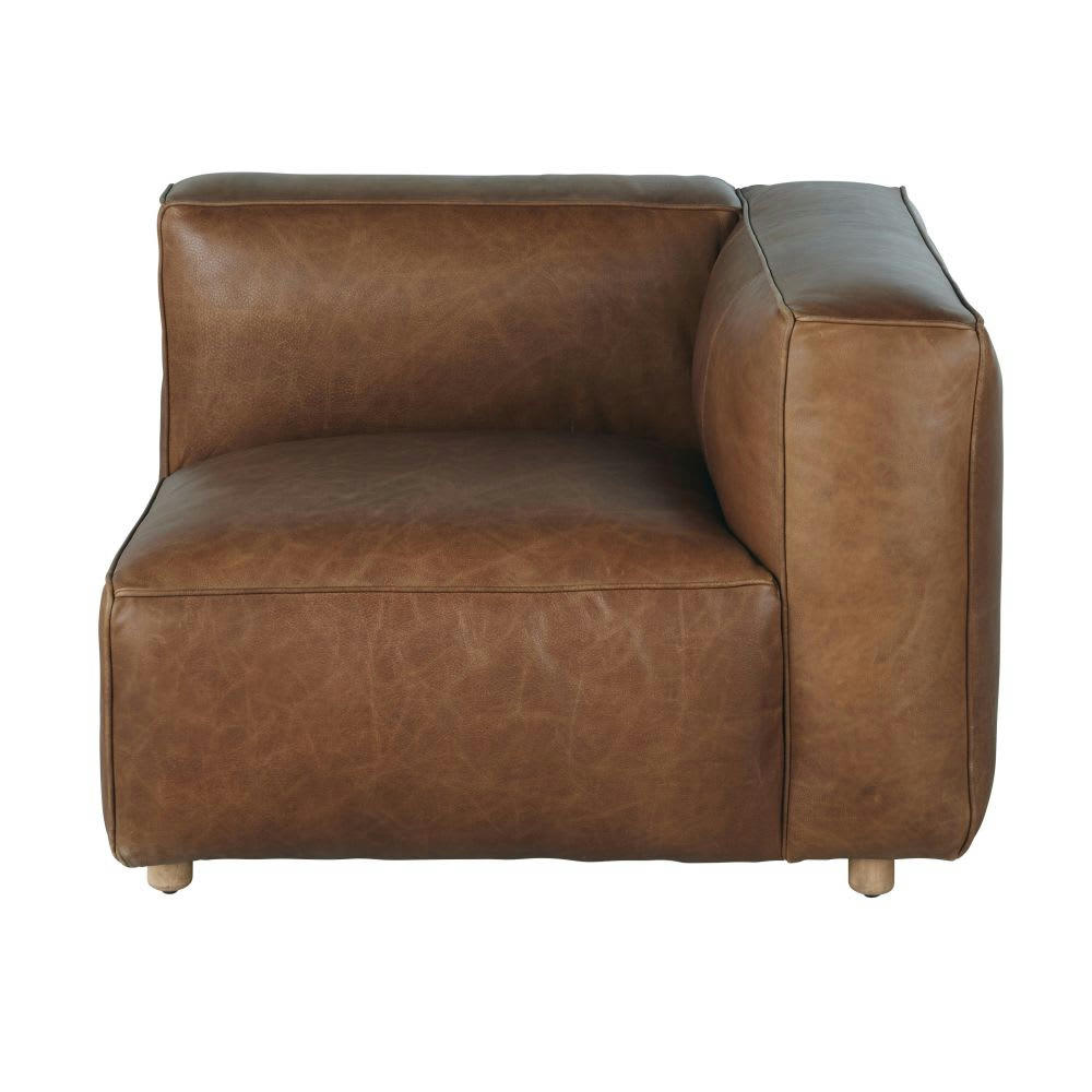 Neo John - Accoudoir droit en cuir marron