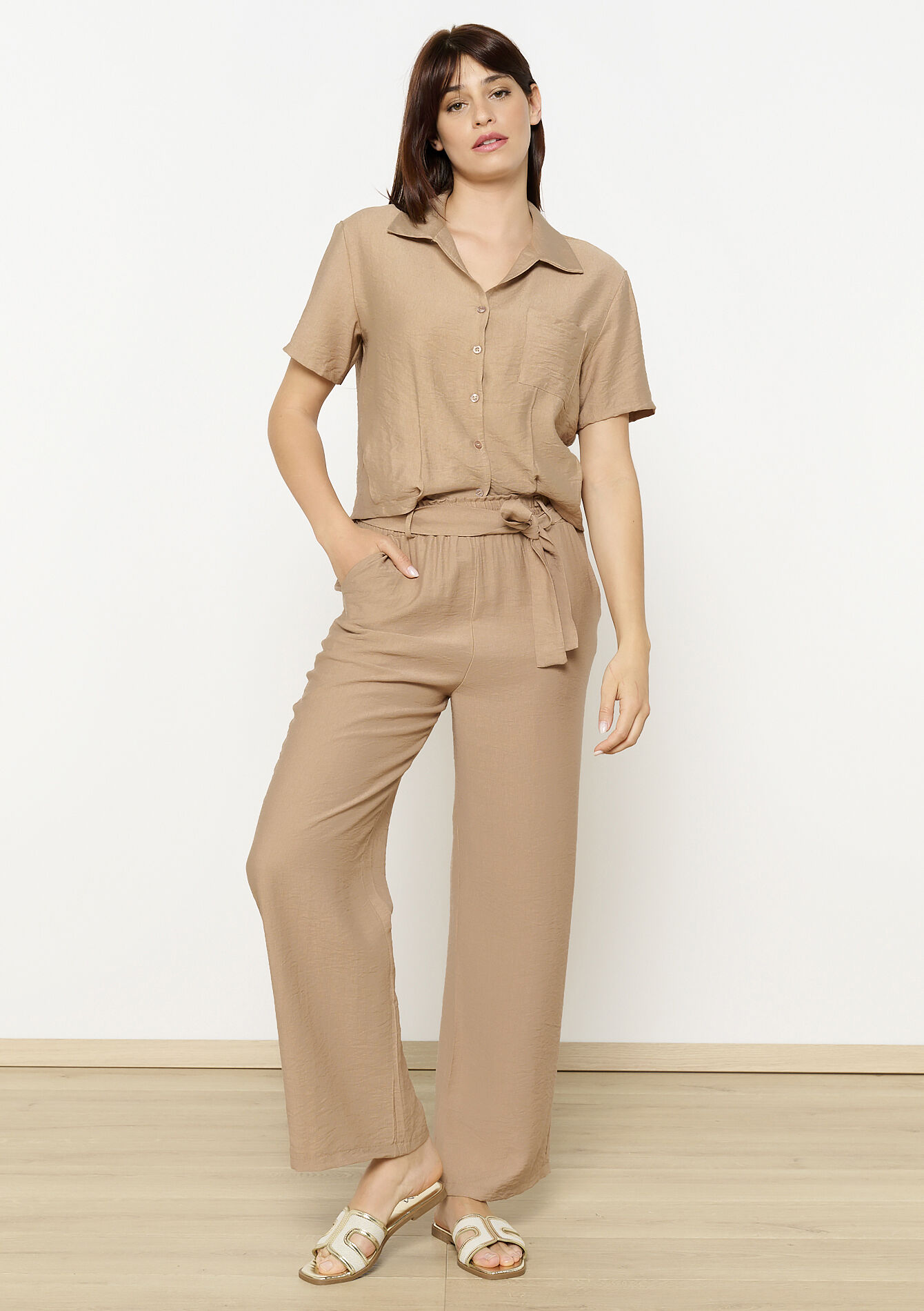 Vloeiende broek met ceintuur