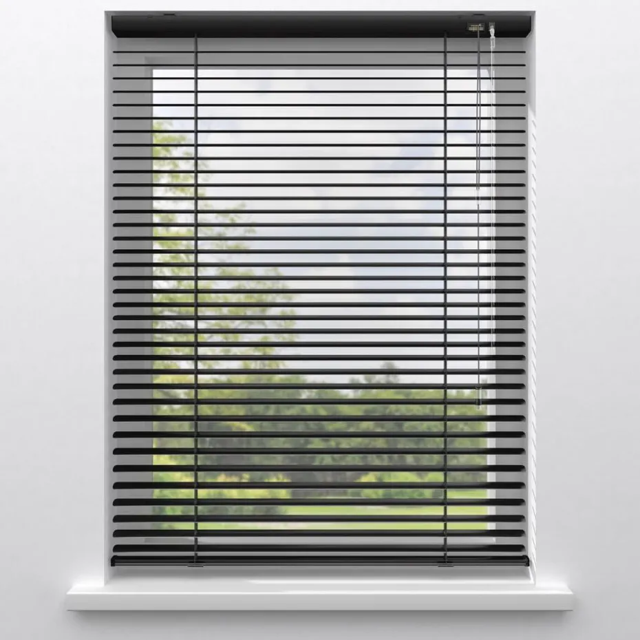 Kwantum Aluminium Jaloezieën | Jaloezieën | Aluminium Jaloezie Bent  25mm Zwart