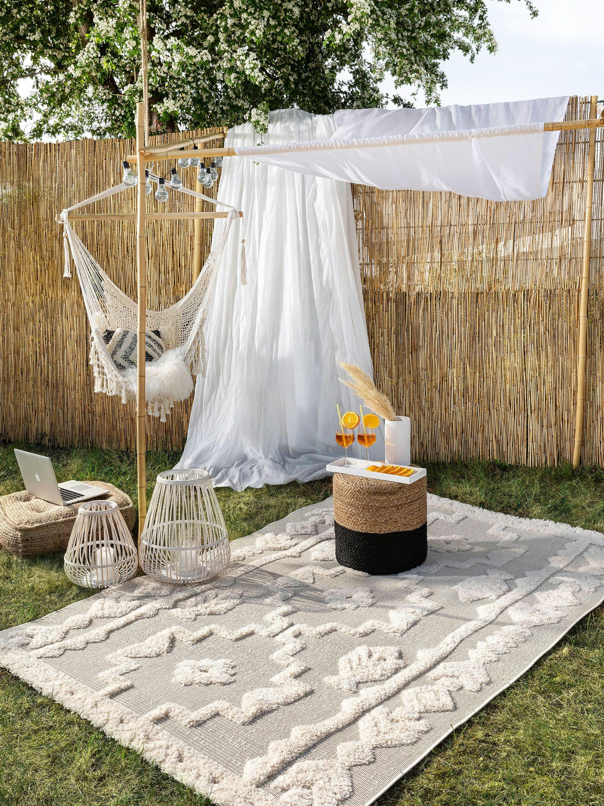CARLO - Tapis d'extérieur & intérieur crème 200x290