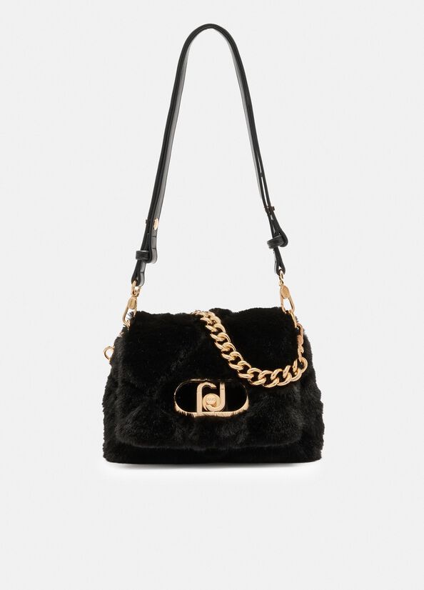 Borsa LaPuffy piccola in pelliccia sintetica