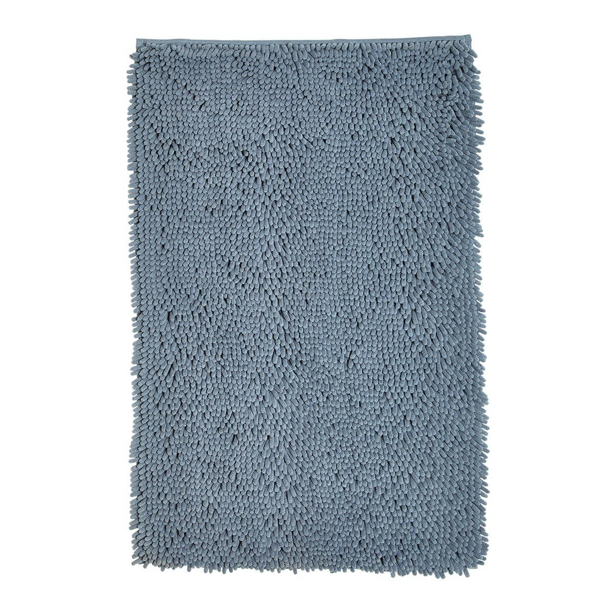 ESSENTIAL - Tapis de bain mèche uni en Polyester Bleu ardoise 50x80 cm