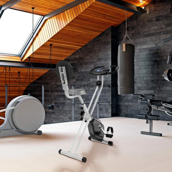Fitnessbike, 43 x 97 x 109 cm, schwarz, silberfarben, grau