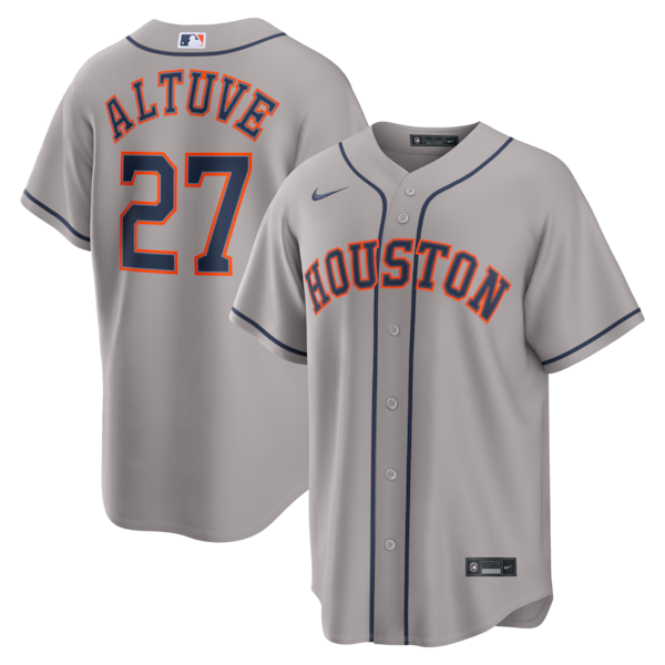Jose Altuve Houston Astros Nike Road Replica Jersey - Gray/Orange