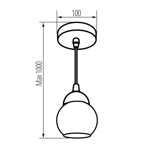 Lampa wisząca LightLogic LL AUNTIL 1xE27 PL 66504 klosz szklany regulacja