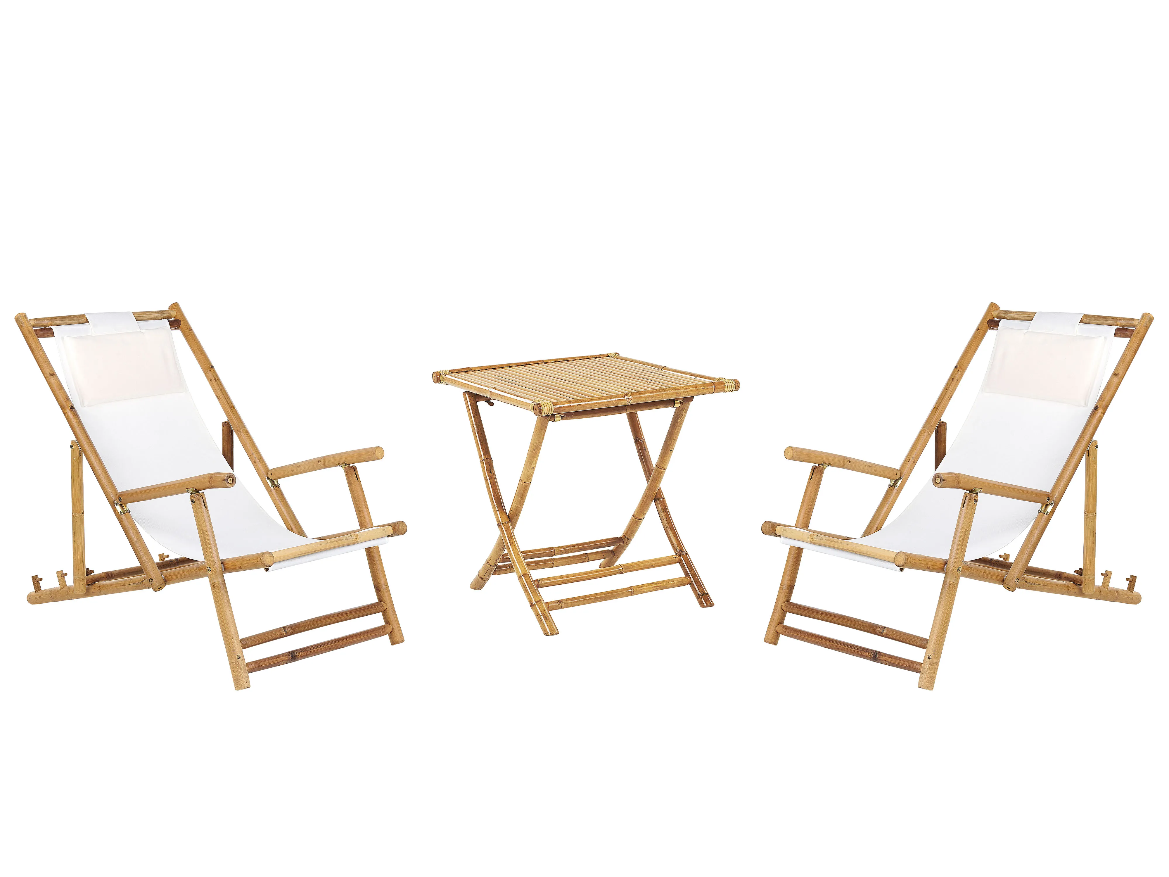 Bistro Set Folding ATRANI/MOLISE Bamboo Light Brown